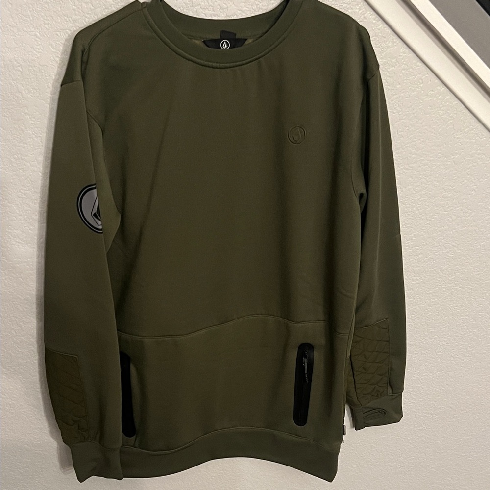 Volcom Men's Olive Crewneck Sweater